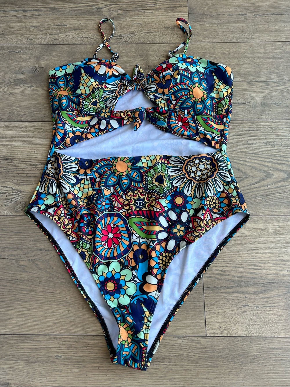 SHEIN Floral Mosaic One-Piece Swim